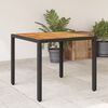 vidaXL Garden Table Black PE Rattan 35.4 x 35.4 x 29.5 in Tough