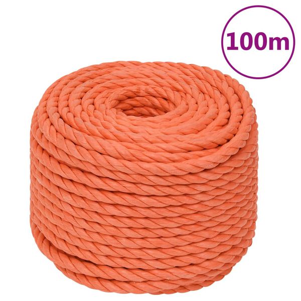 vidaXL Work Rope Orange 0.94 " 328.1 ' Polypropylene