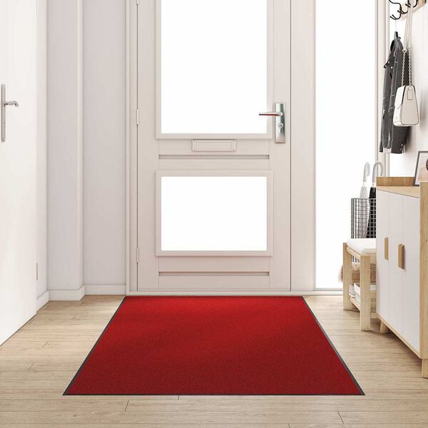 vidaXL Doormat Red and Black 47.2" x 118.1" Polypropylene and vinyl