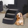 vidaXL Dog Stair Black Polypropylene 3-step Foldable Dog Stair