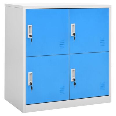 vidaXL Locker Cabinets 2 pcs Light Gray and Blue 35.4"x17.7"x36.4" Steel