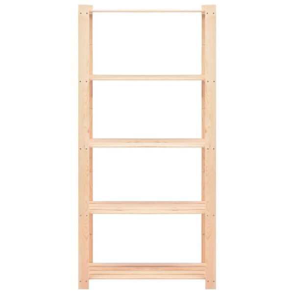 vidaXL 5-Tier Storage Racks 10 pcs 31.5"x15"x66.9" Solid Pinewood 551.2 lb