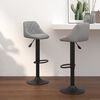 vidaXL Bar Stool Set of 2 Light Grey Velvet, Steel Adjustable size