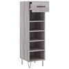 vidaXL Shoe Cabinet Grey Sonoma Engineered wood, iron, aluminum alloy