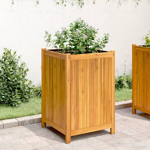 vidaXL Garden Planter Natural wood Solid acacia wood, Non-woven fabric liner