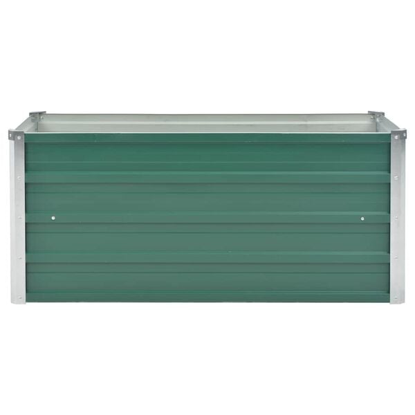 vidaXL Raised Bed Green Galvanized Steel 39.4 x 15.7 x 17.7 in Durable