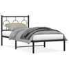 vidaXL Bed Frame Black Powder-Coated Steel Single Bed Frame