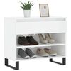 vidaXL Shoe Cabinet High gloss white Engineered wood, metal Medium