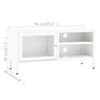 vidaXL TV Cabinet White White powder-coated steel, tempered glass Large