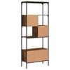 vidaXL Bookcase Smoked Oak Engineered wood, Metal Medium Bookcase