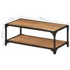 vidaXL Coffee Table Natural Brown Solid Acacia Wood, Powder-Coated Iron