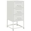 vidaXL Bedside Cabinet Set of 2 White Steel Medium Bedside Cabinet