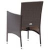 vidaXL Dining Set Brown PE rattan, steel, fabric, glass, aluminum Medium