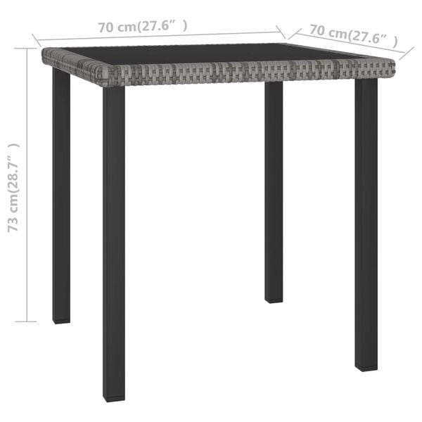 vidaXL Garden Dining Table Grey