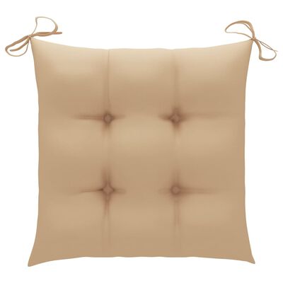 vidaXL Chair Cushions 2 pcs Beige 15.7"x15.7"x2.8" Fabric