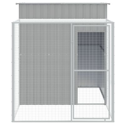vidaXL Chicken Cage with Run Light Gray 65"x98.8"x71.3" Galvanized Steel