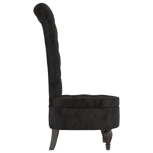 vidaXL High Back Chair Black Velvet (100% polyester), solid wood, plywood