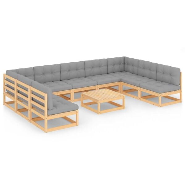 vidaXL Garden Lounge Set Pinewood Solid pinewood Standard Durable