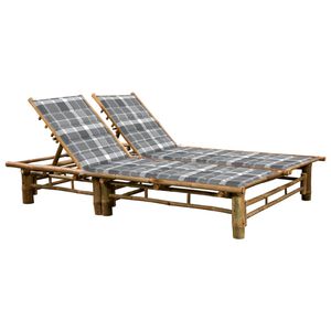 vidaXL Sun Lounger Natural bamboo Bamboo 2-person