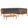vidaXL Pallet Sofa Set Anthracite Solid Acacia Wood, Polyester Large
