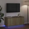 vidaXL TV Cabinet with LED Sonoma oak 100 x 38 x 49 cm Engineered wood