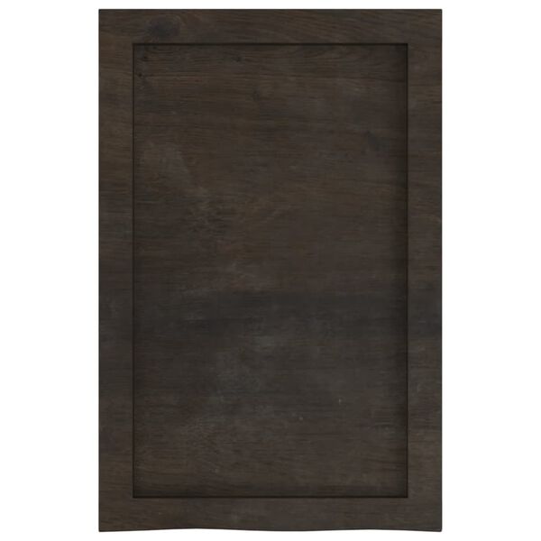 vidaXL Bathroom Countertop Dark Brown 15.7 x 23.6 x (0.8-1.6) " Treated Solid Wood