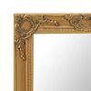 vidaXL Wall Mirror Gold Wood, glass, engineered wood 19.7 x 23.6 in