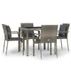 vidaXL Garden Dining Set Grey PE rattan Compact Modular