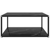 vidaXL Coffee Table Black Tempered glass, powder-coated steel