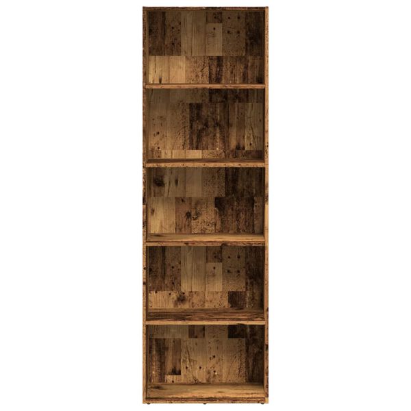 vidaXL Bookcase Old wood Engineered wood Tall Bookcase Rectangular