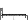vidaXL Metal Bed Frame Black Steel Twin Modern Bedroom Furniture
