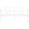 vidaXL Bed Frame White Metal 47.2 x 78.7 in Durable Bed Frame