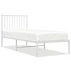 vidaXL Bed Frame White Steel Small Single Bed Frame Rectangular