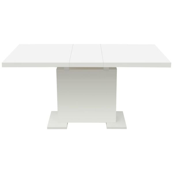 vidaXL Kitchen Table High gloss white MDF and Steel Extendable