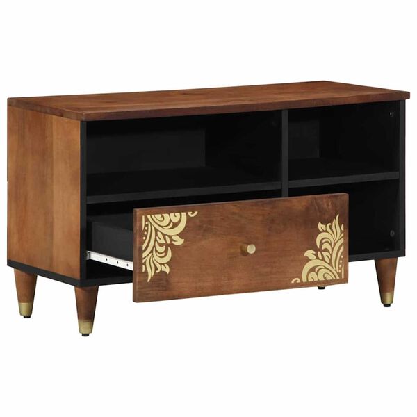 vidaXL TV Cabinet with Drawer Honey Brown 31.50 x 12.99 x 18.11 in