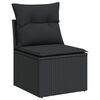 vidaXL Garden Sofa Set Black PE rattan, Powder-Coated Steel, Polyester