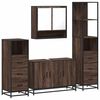 vidaXL Bathroom Furniture Set Brown Oak Engineered Wood, Metal Large