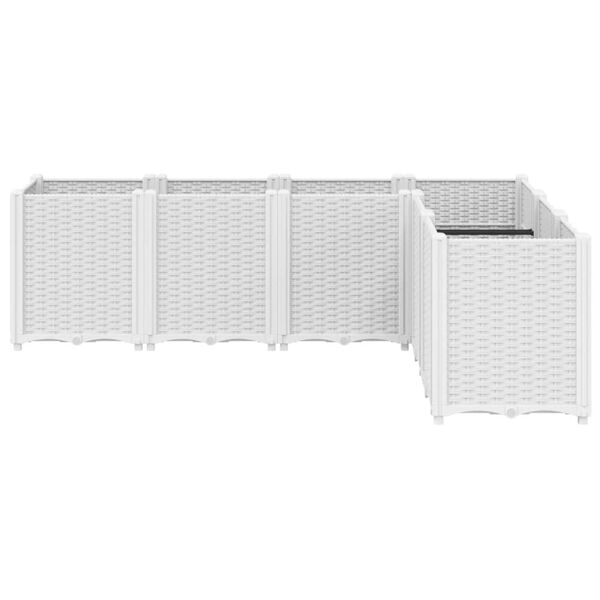 vidaXL Garden Planter White Polypropylene Large Modular Garden Planter
