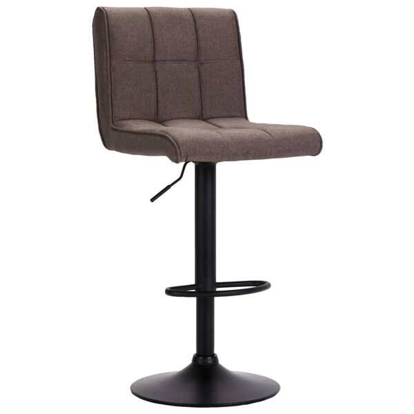 vidaXL Bar Stool Set of 2 Taupe Polyester Adjustable Swivel