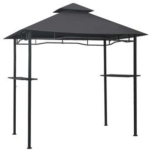 vidaXL BBQ Gazebo Anthracite Steel, 100% polyester fabric Large