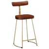 vidaXL Bar Stool Set of 2 Brown Solid mango wood, Iron Medium Footrest