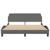 vidaXL Bed Frame Dark Gray Polyester Fabric, Metal, Solid Pine Wood, Plywood