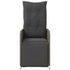 vidaXL Reclining Garden Chair Set of 2 Grey PE rattan, powder-coated steel