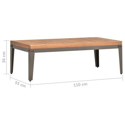 vidaXL Garden Coffee Table 43.3"x21.7"x14.1" Solid Acacia Wood