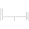 vidaXL Bed Frame White Steel Twin Bed Frame Rectangular Modern