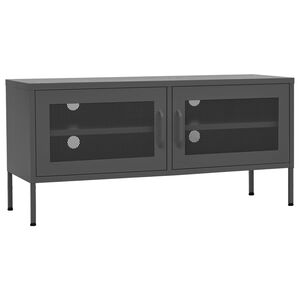 vidaXL TV Cabinet Anthracite Steel Adjustable Feet TV Cabinet