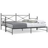 vidaXL Daybed With Trundle Black Steel 39.4 x 78.7 in