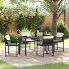 vidaXL Garden Dining Set 5 pcs Black poly rattan