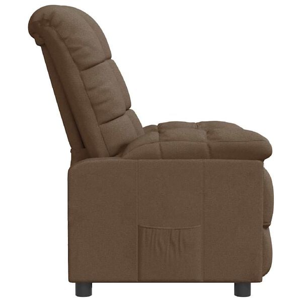 vidaXL Recliner Brown 100% polyester fabric, plywood, iron Standard