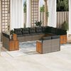 vidaXL Garden Sofa Set Grey, Dark Grey